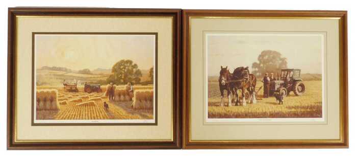 Robin Wheeldon, artist signed prints, comprising New Technology, 193/250, and Stooking, 66/250,...