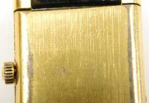 A Cartier lady's tank pre-must 18ct gold plated lady's wristwatch, square dial bearing Roman... - 2
