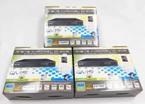 A Qvis security system, comprising three 4/8/16 channel D1 DVRs, and six dome cameras, all boxed.... - 2