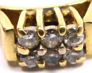 An 18ct gold and diamond six stone ring, in a high claw setting, size P&frac12;, 4.5g. - 2