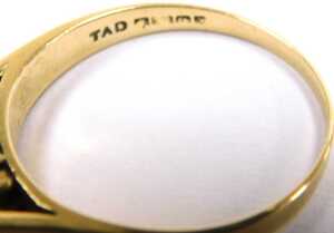 An 18ct gold and diamond six stone ring, in a high claw setting, size P&frac12;, 4.5g. - 3