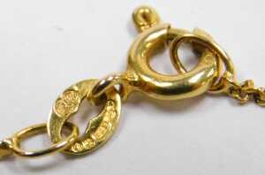 An amethyst teardrop pendant, in yellow metal, stamped 9k, on a 9ct fine gold neck chain, with... - 3
