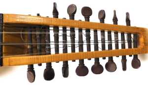 A late 20thC lute, by Lancelot H Clarke, Morpeth, 1990, with fifteen strings. - 4