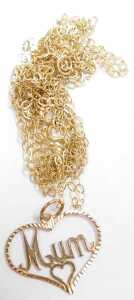 A gourd pendant, yellow metal, stamped 9ct, on a fine link neck chain stamped 375, together with... - 3