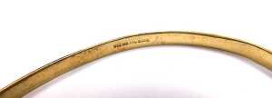 A 9ct gold plated bangle, with foliate engraving, with sliding adjustment. - 3