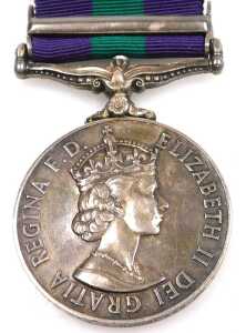 A Queen Elizabeth II British General Service medal, with Malaya clasp, named to CFN A Douglass,... - 4