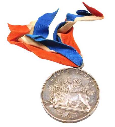 A Queen Victoria South Africa medal, named to R Parker, Ord, HMS Shah.