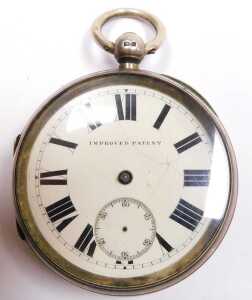 A Victorian silver cased chronograph pocket watch, by Thomas Large of Nottingham, open face, key... - 2