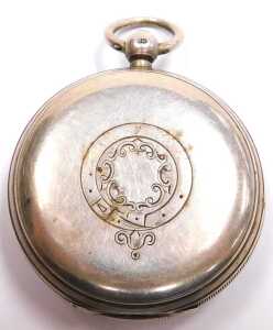 A Victorian silver cased chronograph pocket watch, by Thomas Large of Nottingham, open face, key... - 3