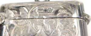 An Edward VII silver vesta case, with engraved foliate decoration, vacant shield reserve,... - 3