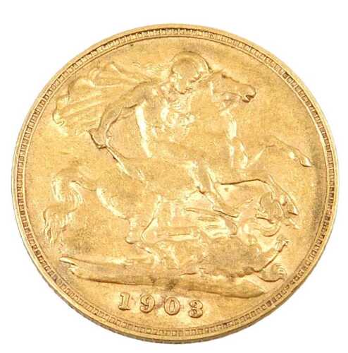 An Edward VII gold half sovereign 1903, 4.0g.