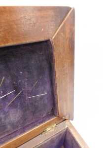 A late 19thC Black Forest wooden sewing box, the lid carved with flowers, 23cm wide, 20.5cm deep. - 3