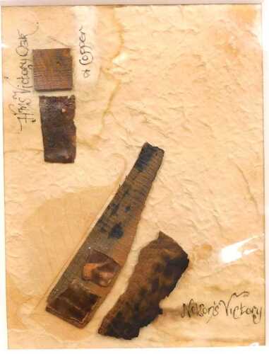 Caroline Richmond (early 21stC). Nelson's Victory, collage of copper and wood from HMS Victory,...