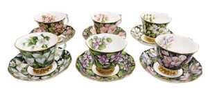 A Royal Albert porcelain Provincial Flowers pattern porcelain part tea service, comprising six...