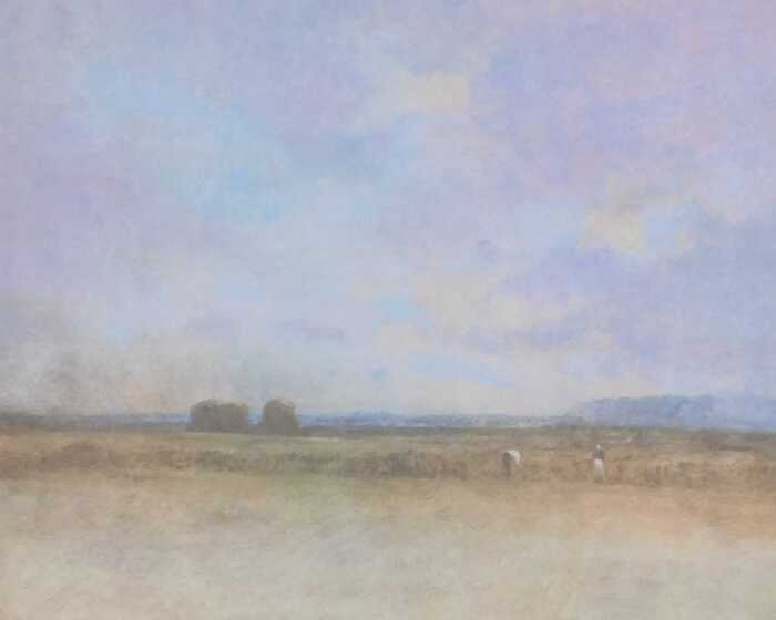 John Bond (British b1945). A landscape with gleaners, limited edition 10/500, signed, 28.5cm x...