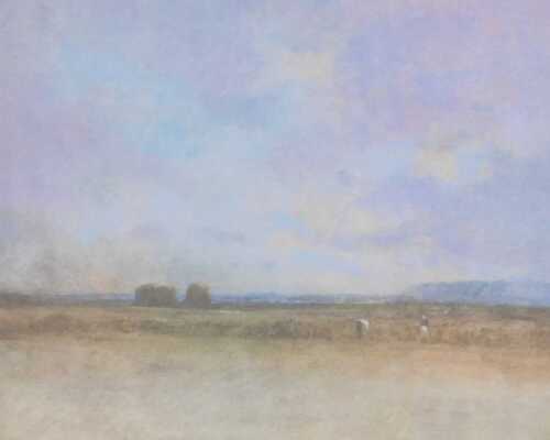 John Bond (British b1945). A landscape with gleaners, limited edition 10/500, signed, 28.5cm x...