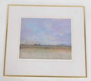 John Bond (British b1945). A landscape with gleaners, limited edition 10/500, signed, 28.5cm x... - 2