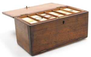 Seventy-two late 19thC microscope slides, containing botanical samples, in a mahogany twelve... - 4