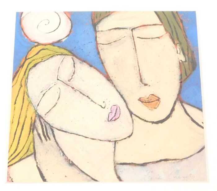 Leslie Xuereb. They Love Each Other Very Much, oil on paper, signed, titled verso with artist's...