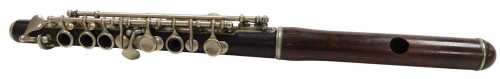 A Hawkes & Son rosewood piccolo, D.C.A.381, 31.5cm long.