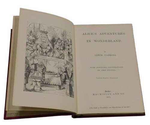 Dodgson (Charles Lutwidge). Pen name Lewis Carroll, Alice's Adventures in Wonderland, gilt...