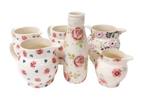 A group of Emma Bridgewater pottery, including three Rose & Heart pattern water jugs, Pink...