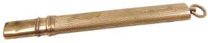 A 9ct gold pencil holder, with engine turned decoration, gold weight 5.5g.