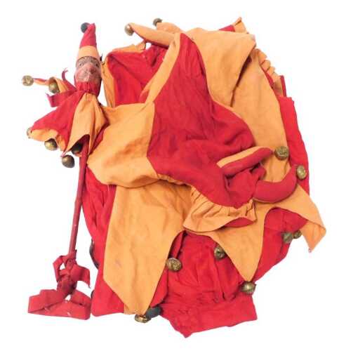 An early 20thC Mr Punch puppet, together with associated clothing.