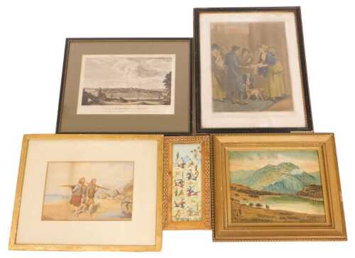 Henri Griset (1844-1907). Fisherman's Wives on the Shore, signed lower left, watercolour, 18cm x...