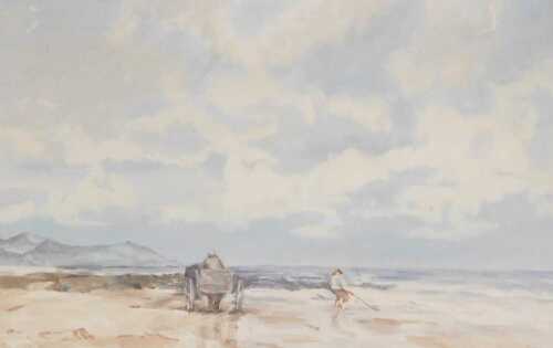 Robert Smith Forrest (British 1871-1943). The Wrack Gathers, watercolour, titled and attributed...