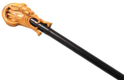 A rosewood walking stick, with a carved dragon's head handle, 88cm high.