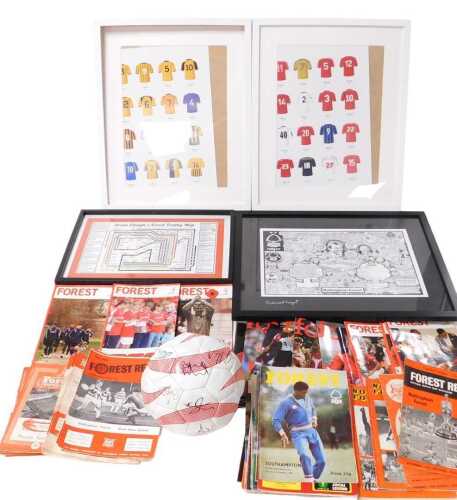 Assorted Nottingham Forest football programmes, late 1950s onwards, together with a signed...