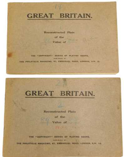 Philately. Two Great Britain plating books, each containing a large number of Penny Red's, one...