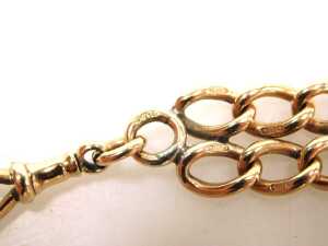A double oval link bracelet, on a lobster claw clasp, rose metal, stamped 9ct and 375, 41.7g,... - 4