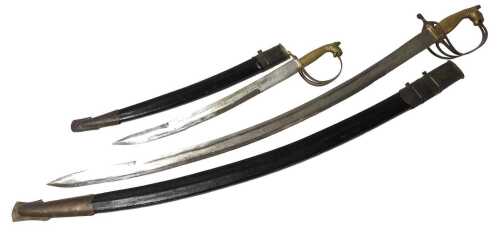 A 20thC Indian sabre, with a brass horse's head hilt, curved steel blade, with engraved...