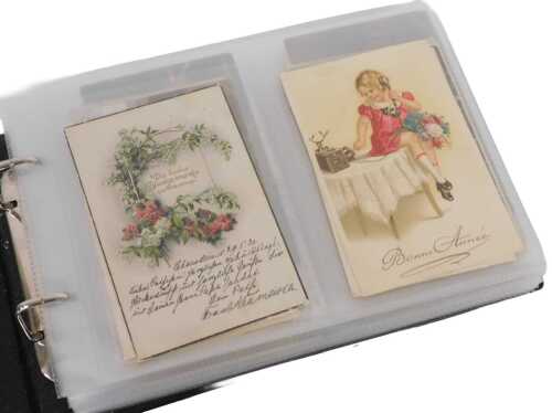 A collection of postcards, various subjects including humorous, topographical, motoring interest,...