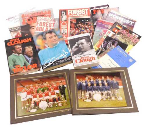 Nottingham Forest interest, Clough The Autobiography, two team photographs, programmed to...