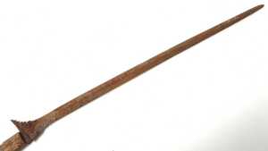 An Indonesian short sword, with a bamboo scabbard, 65cm long. - 3