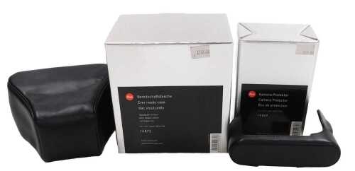A Leica black ever ready leather case 14872, suitable for use with M8 (lot 361), and a Leica...