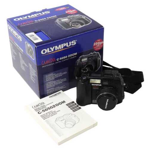 An Olympus Camedia C5050 camera, with original box and manual.
