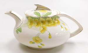 A Paragon and Crownford porcelain Primrose pattern part tea service, comprising Crownford teapot,... - 5