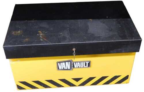 A Van Vault tool security box, 92cm wide.