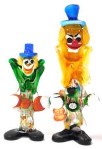 A Murano style glass figure of a rooster, together with a Murano duck, a shark, chicken, and two... - 3
