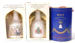 Three Bell's Old Scotch whisky decanters, commemorating the 60th Birthday of Her Majesty Queen... - 2