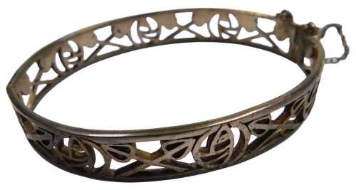 A Rennie Mackintosh design Carrick Jewellery silver bracelet, 0.59oz, cased.