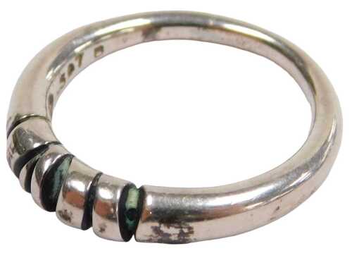 A Georg Jensen silver graduated ring, import marks.