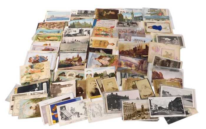 A group of early 20thC and later coloured postcards, humorous, topographical, maritime and...