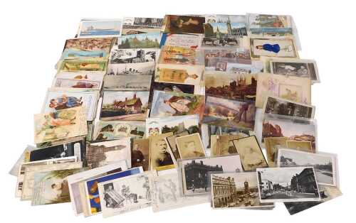 A group of early 20thC and later coloured postcards, humorous, topographical, maritime and...