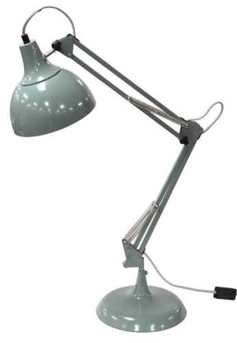 A contemporary Anglepoise type lamp, in duck egg blue, approx 80cm high.