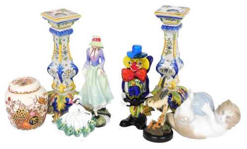 Miscellaneous items, to include a Royal Doulton figure modelled as Polly HN3178, a Nao porcelain...
